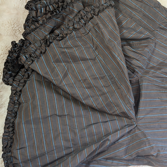 Vintage French Pinstripe Ruffle Midi Skirt - Picture 6 of 6